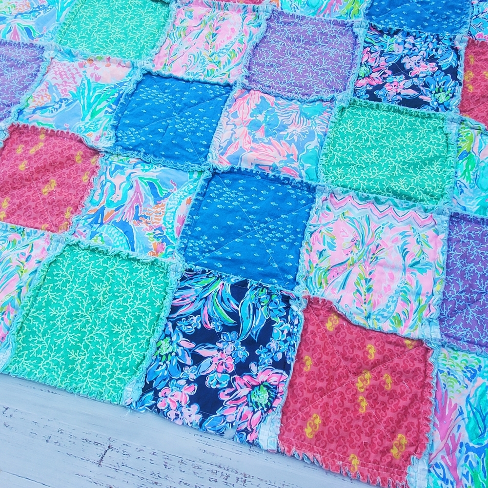 Lilly Rag Quilt, Rag Quilt Throw, Gifts for Her